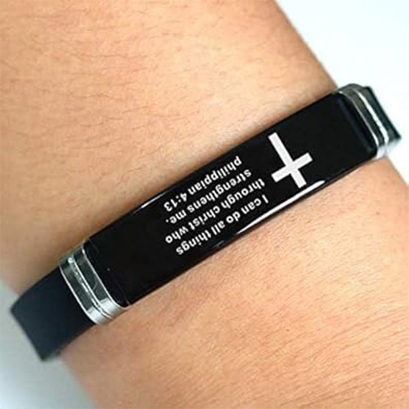 Inspirational Quote Bible Verse Cross Bracelets