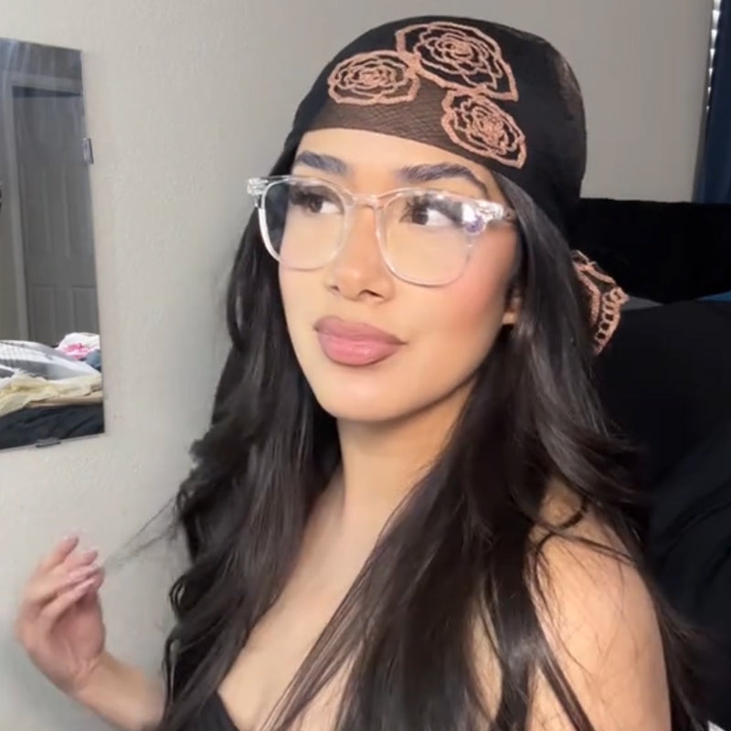 Spring Floral Mesh Scallop Design Bandana