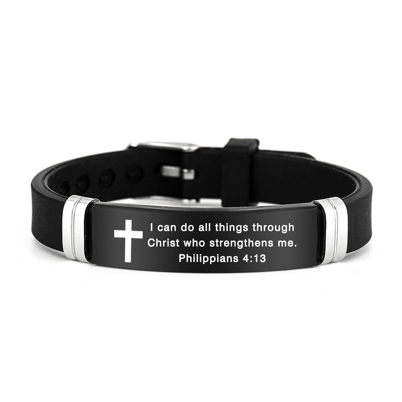 Inspirational Quote Bible Verse Cross Bracelets