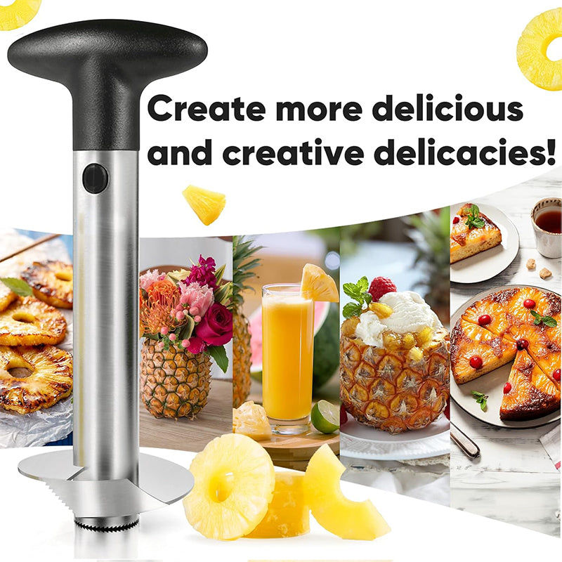 Upgraded Stainless Steel Pineapple Corer – Reinforced Thick Blade Core Remover for Easy Fruit Rings