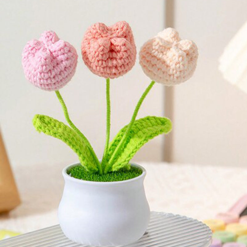 Handmade Crochet Bouquet Potted Flowers