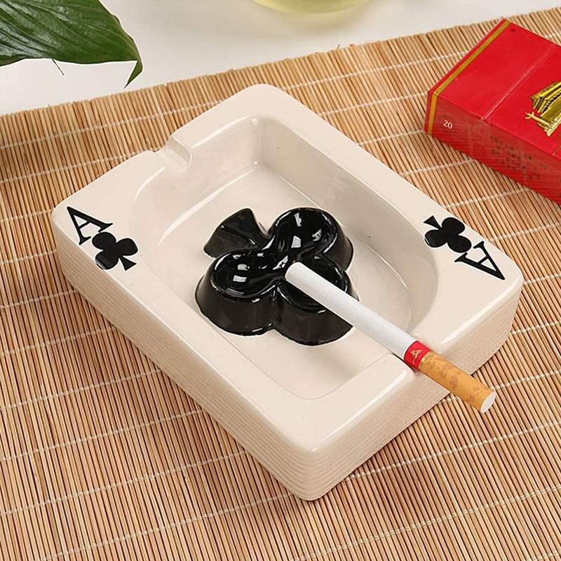 Creative Poker Ceramic Ashtray Set