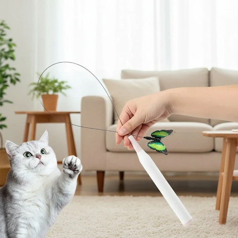 Suction Cup Butterfly Electric Cat Teaser Wand
