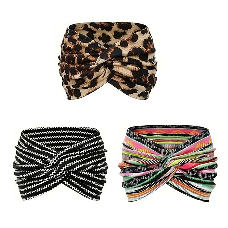 Vintage stijl brede tie-dye haarband