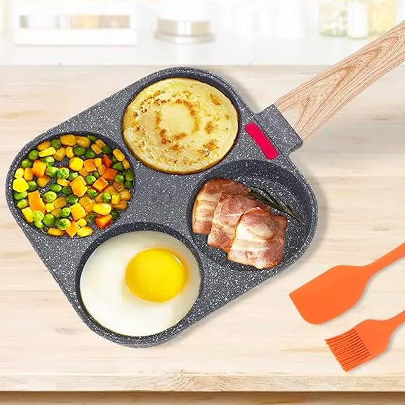 4-Hole Non-Stick Egg Frying Pan with Handle