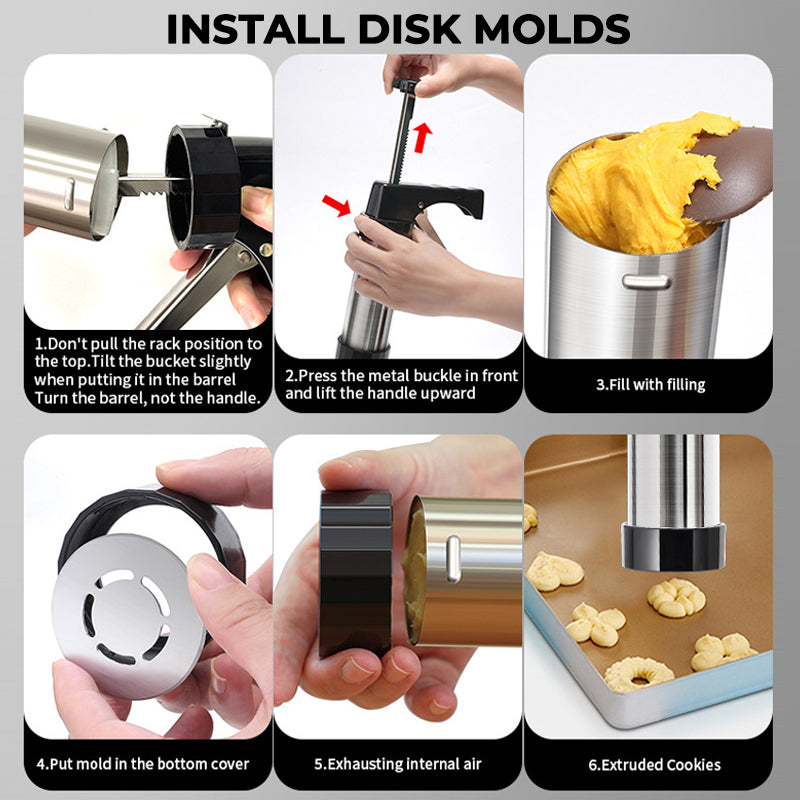 Stainless Steel Cookie Press & Biscuit Maker Set