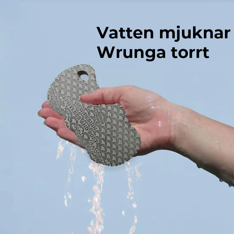 Magisk exfolierande badsvamp