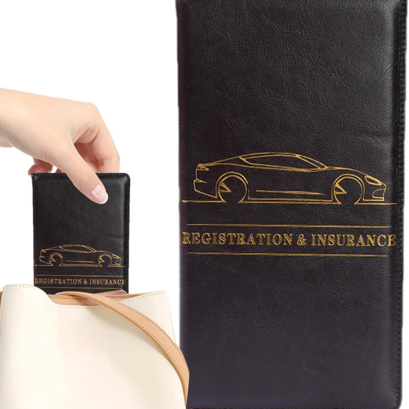 Car Insurance & License Leather Holder Wallet