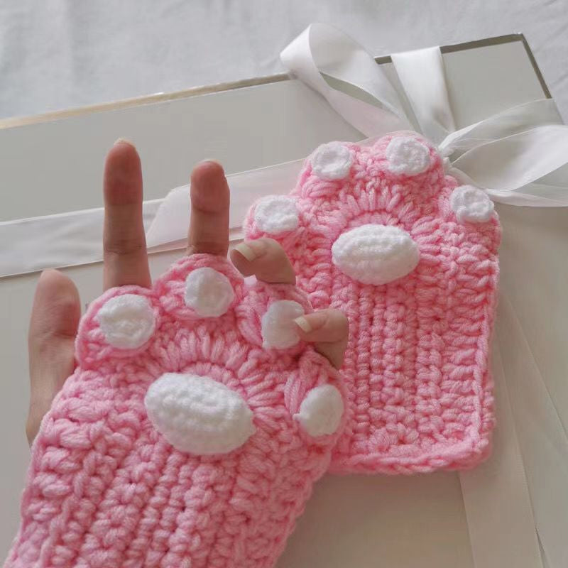 Half Finger Cat Paw Gloves