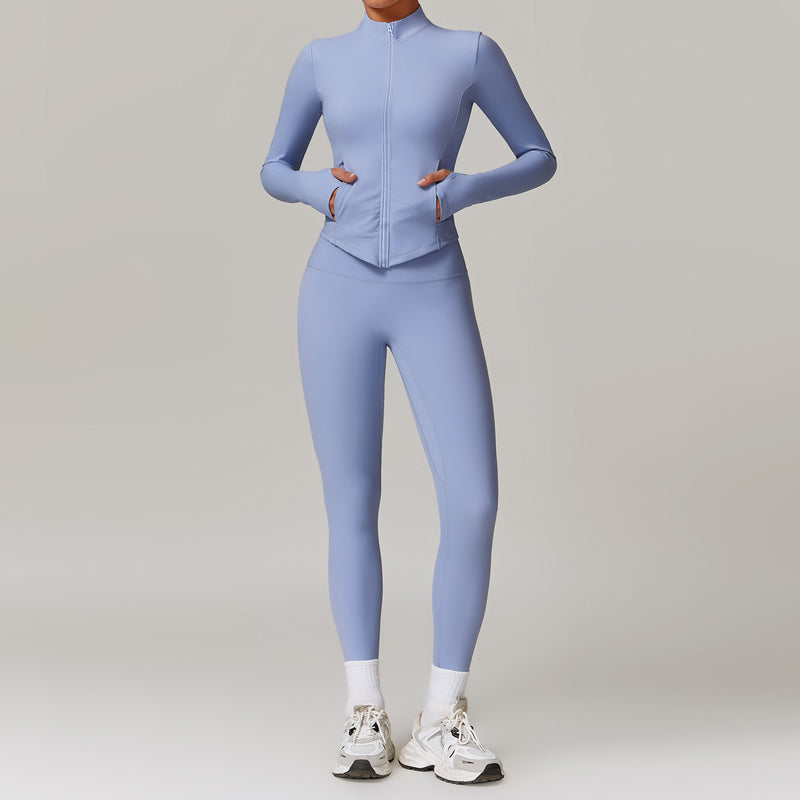 Women's Zip-Up Jacket & High-Waist Leggings Set