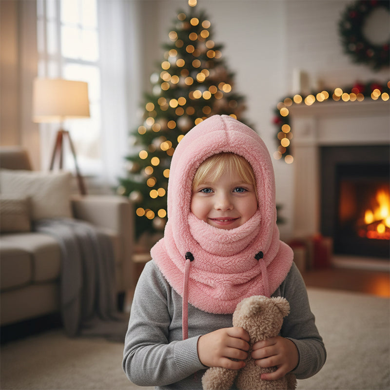 Kids 3-in-1 Fleece Winter Hood