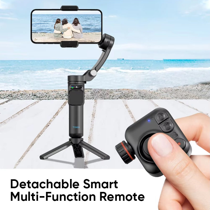 Smart 3-Axis Gimbal Stabilizer with AI Tracking – Professional Video Shooting Tool