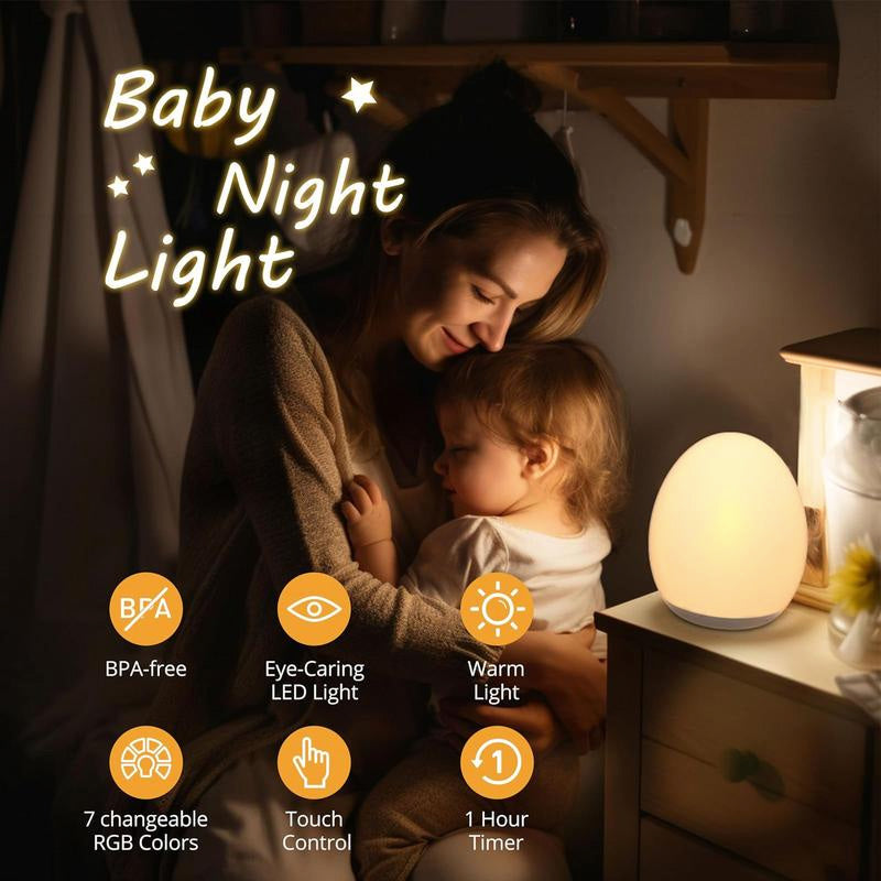 Dino Glow Egg – Soft Silicone Night Light with RGB Colors