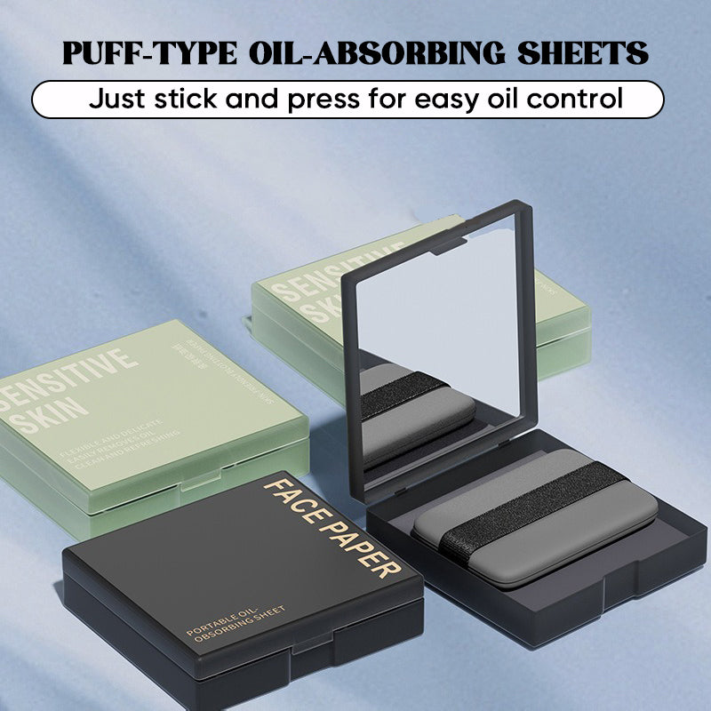 Oil Blotting Sheets for Face with Mirror & Puff