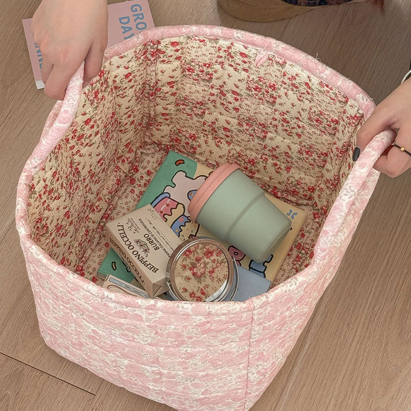 Floral Pattern Foldable Laundry Basket