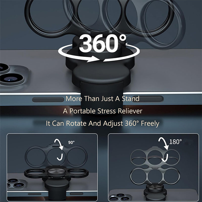360° Rotatable Dual-Ring Three-Finger Phone Holder