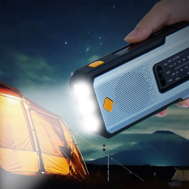 Hand Crank & Solar Emergency Weather Radio with Power Bank & LED