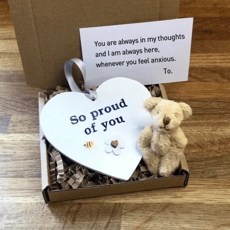 Trähjärtficka Teddy Bear Kram