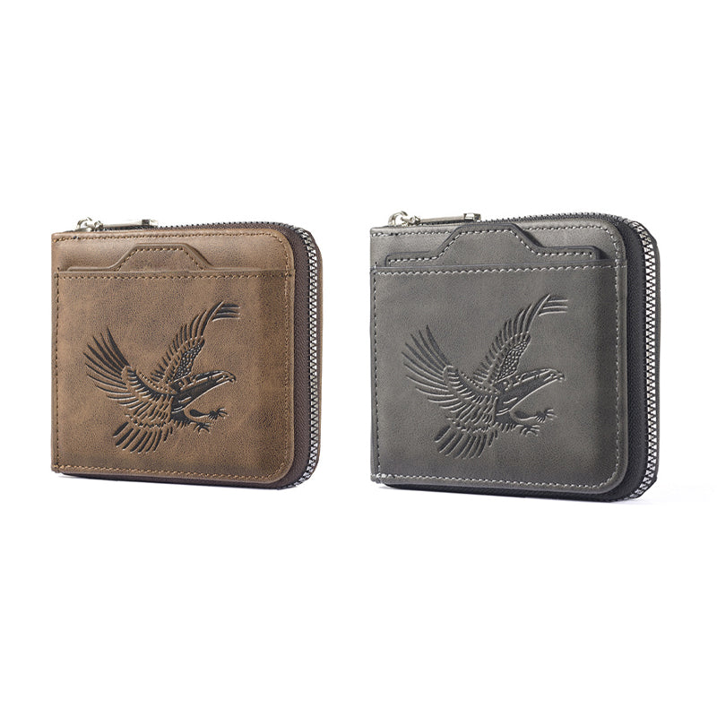 Retro Eagle Embossed Horizontal Men's Wallet