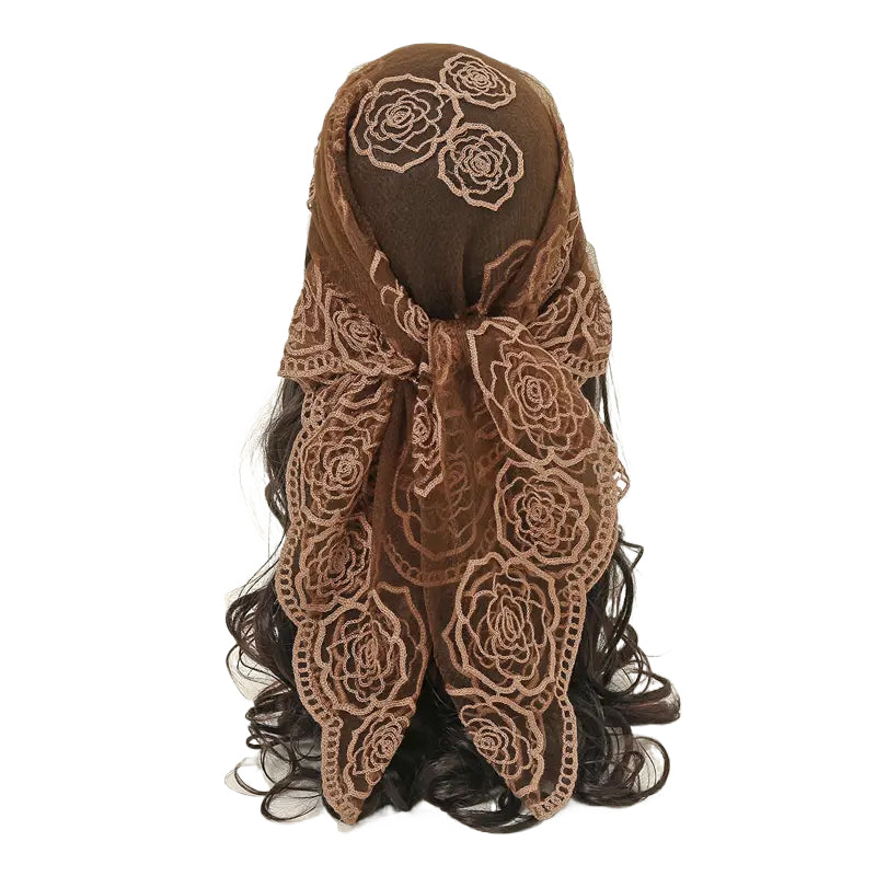 Spring Floral Mesh Scallop Design Bandana