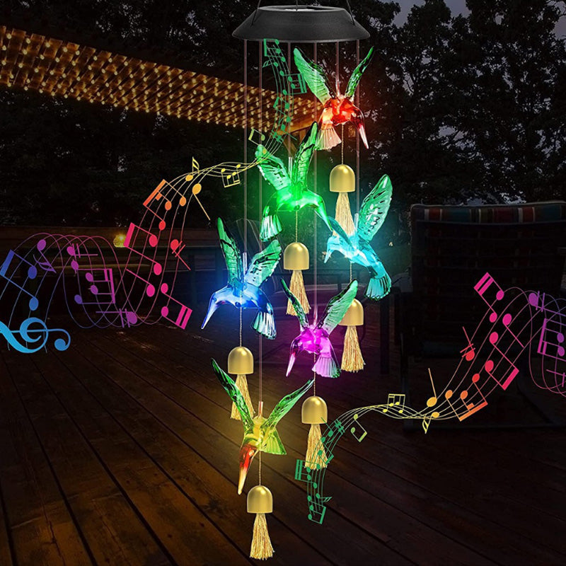 Solar-Powered Hummingbird Wind Chime