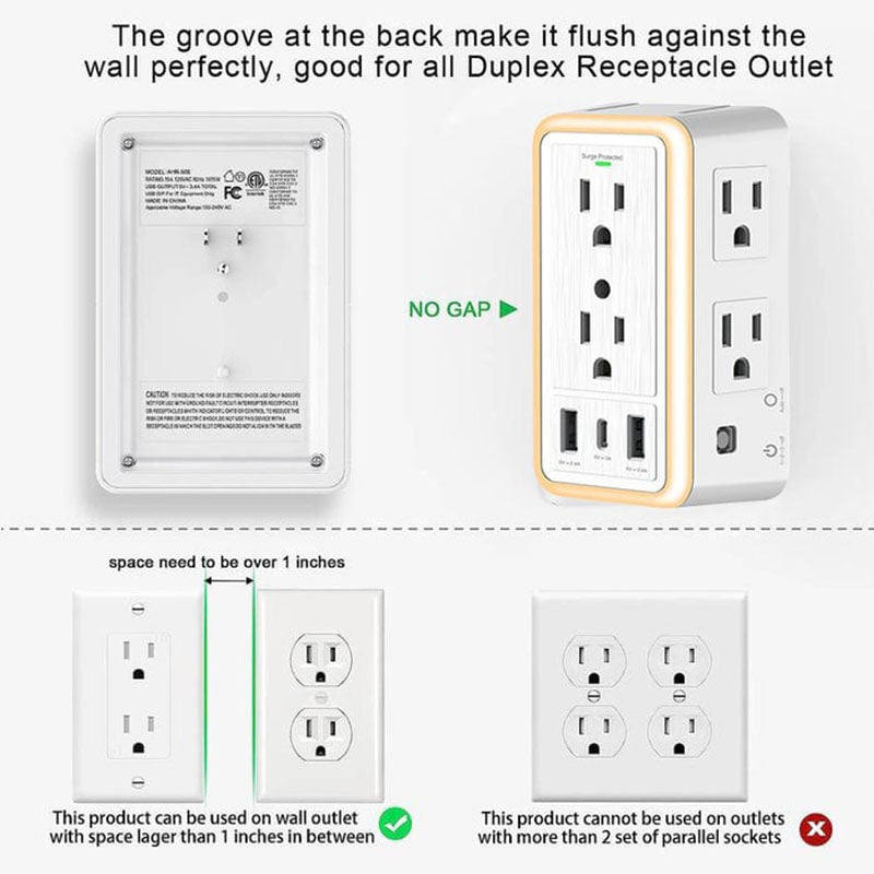 Multi Plug Outlet Surge Protector (American Standard)