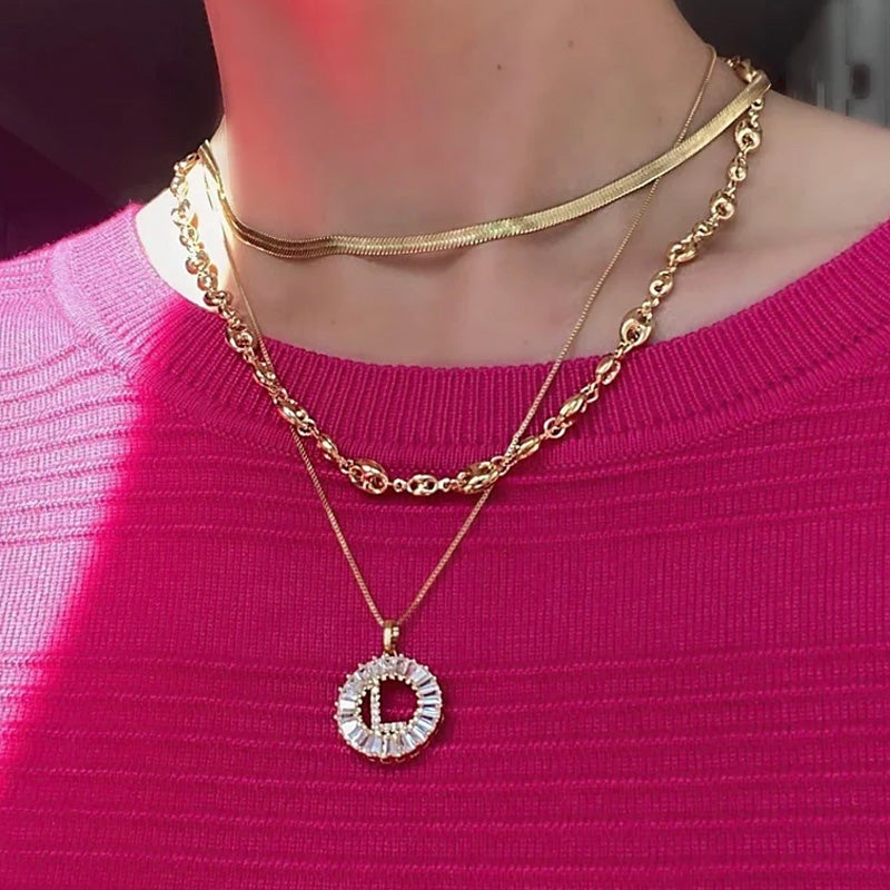 Initial Letter Pendant Necklaces