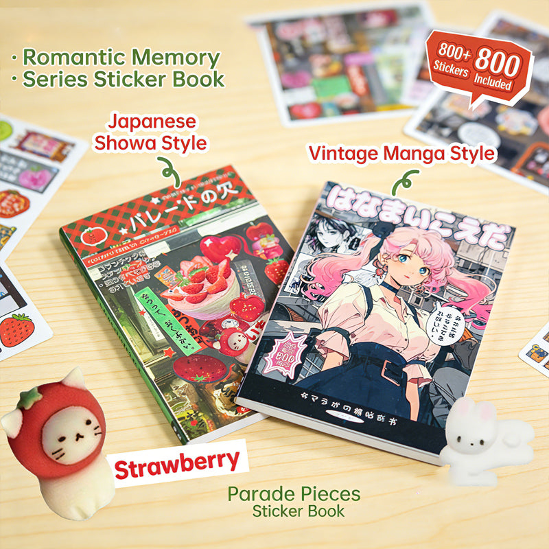 Romantic Memories Vintage Manga & Showa Style Die-cut Sticker Book