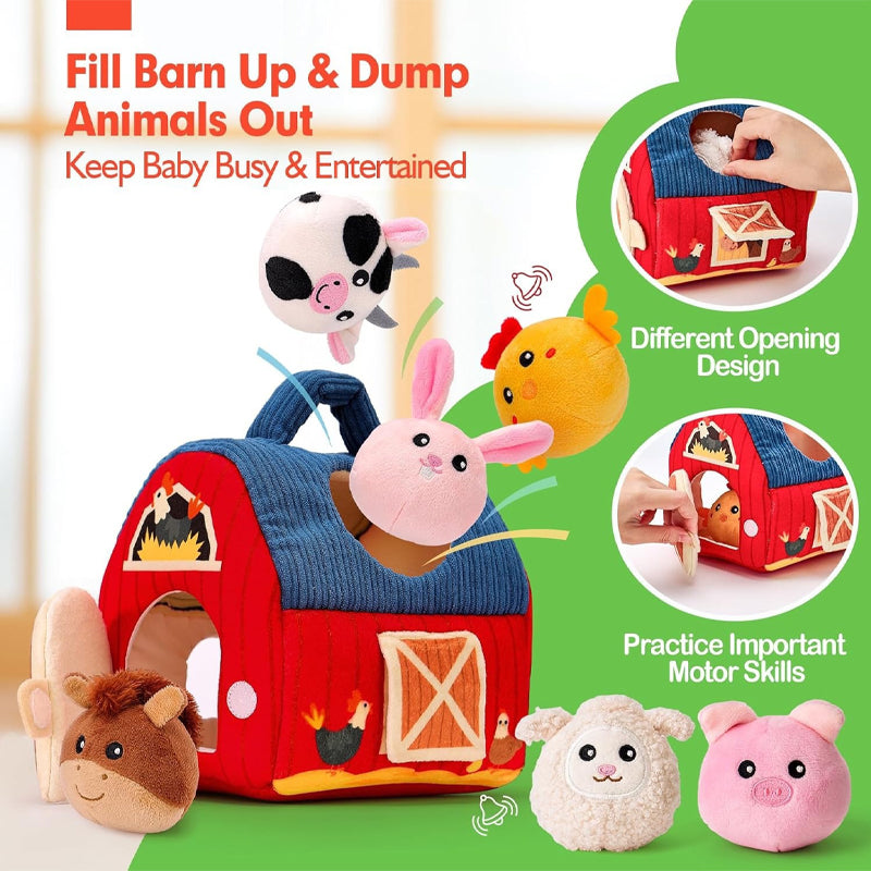 Surprise Barn with Stuffed Farm Animals