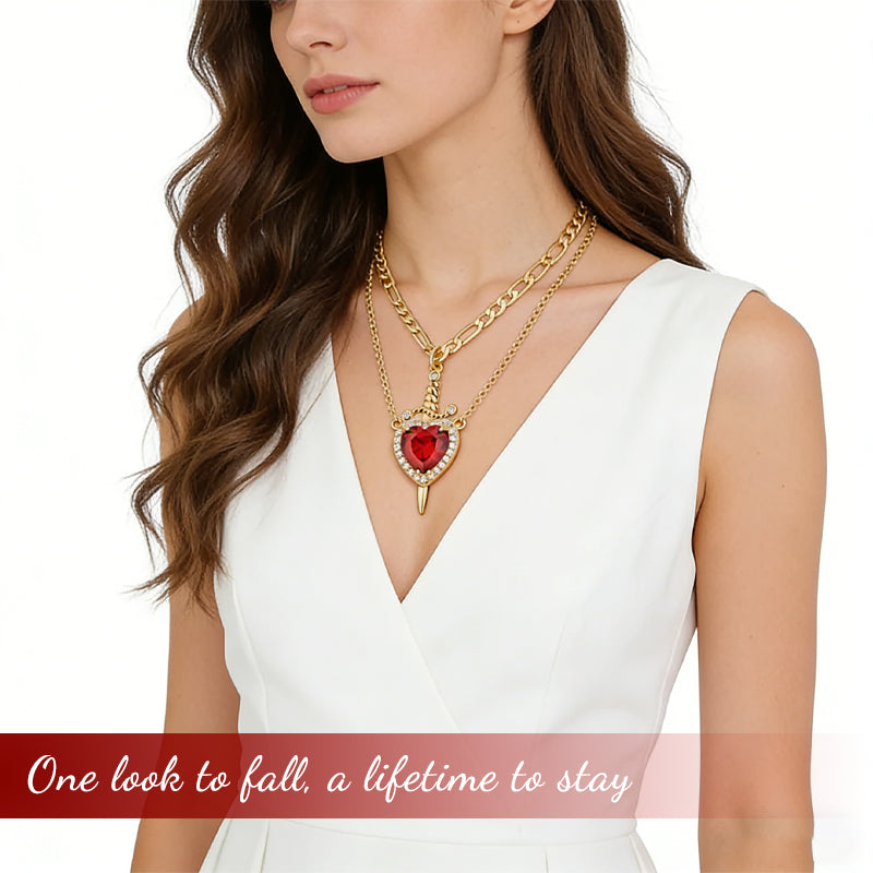 Sword Heart Pendant Necklace
