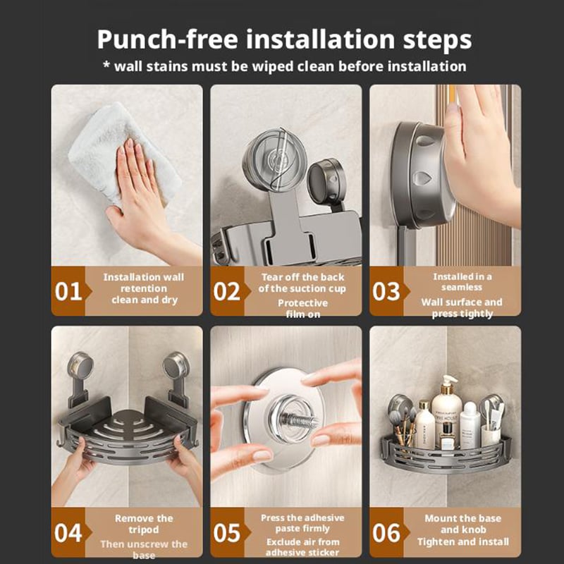 🚿Triangle Suction Cup Shower Caddy