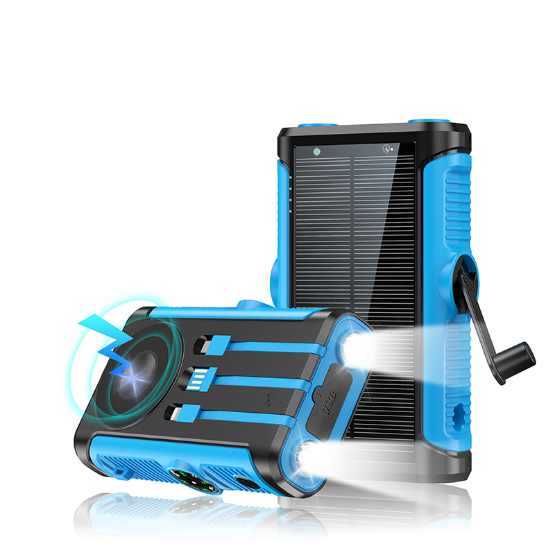 20000mAh Built in Hand Crank and 3 Cables 15W Fast Charging Power Bank
