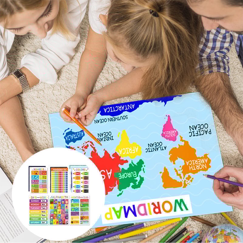 Färgglada pedagogiska affischer（18st/uppsättning ）