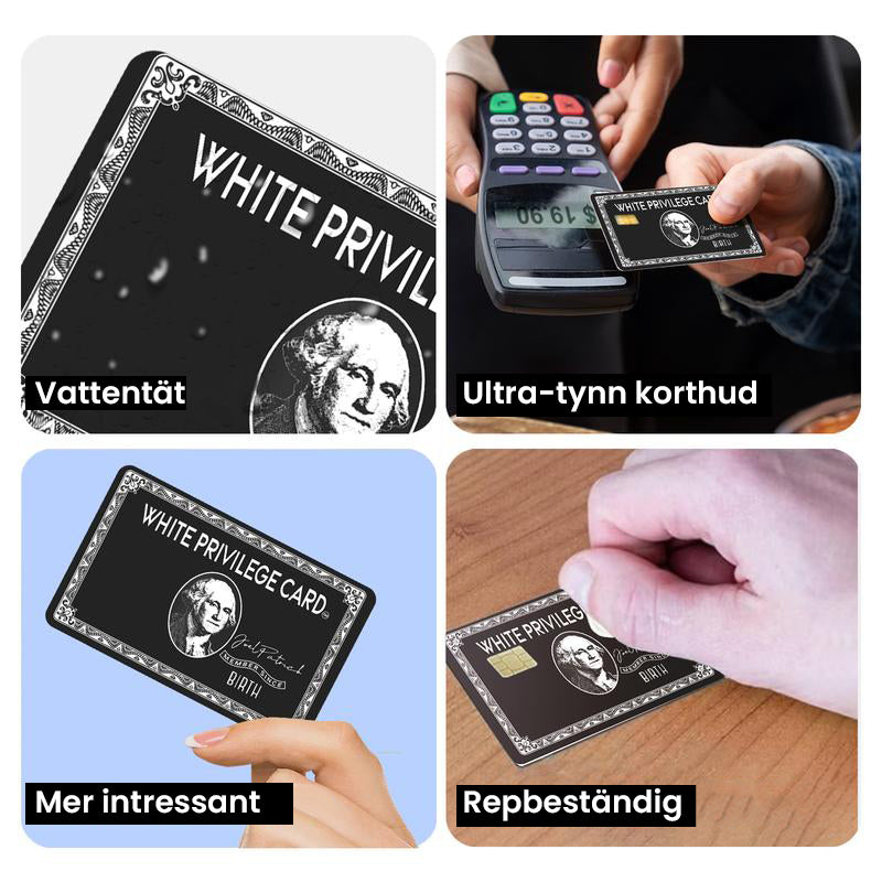 Set med 4 kreditkorthud vinylklistermärken