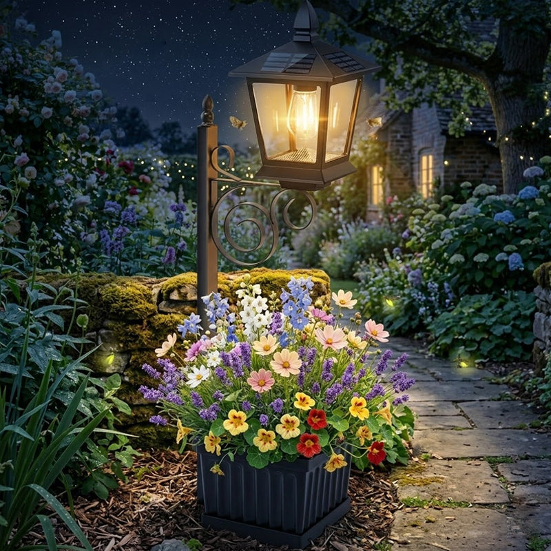 2-in-1 Solar Post Light with Planter