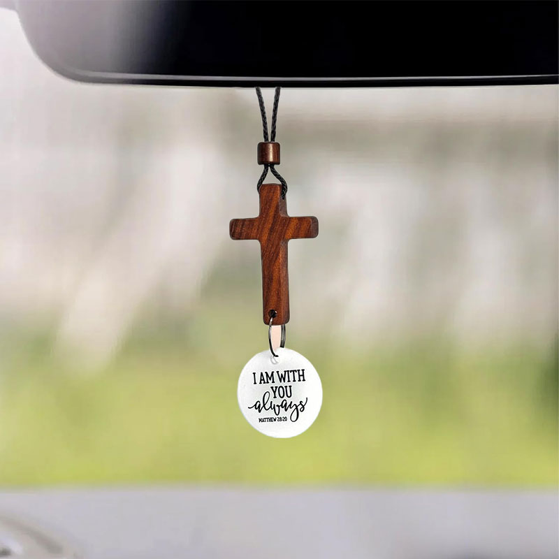 Scripture Cross Car Charm