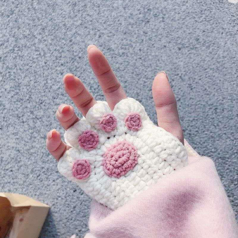 Half Finger Cat Paw Gloves