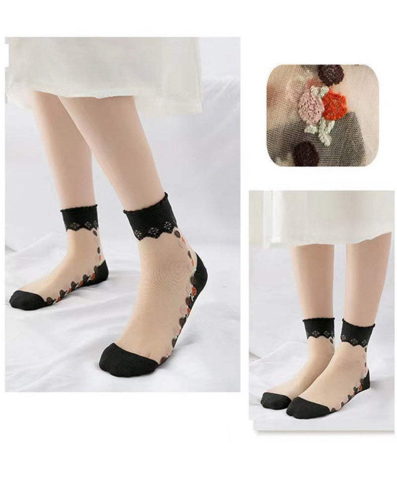 Vibrant Floral Patterned Glass Socks