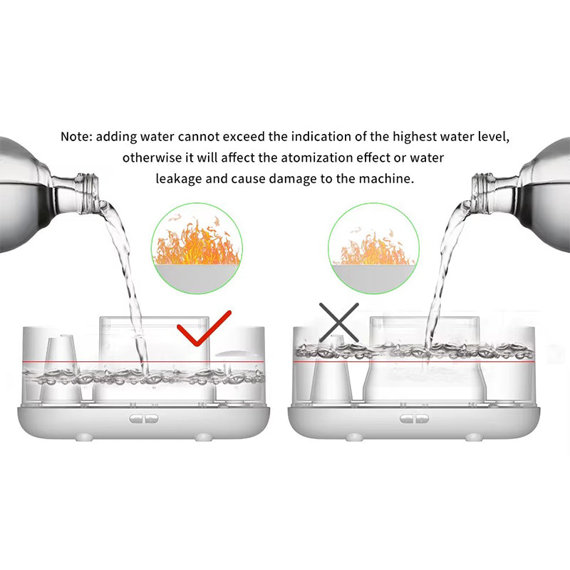 Upgraded LED Flame Essential Oil Diffuser