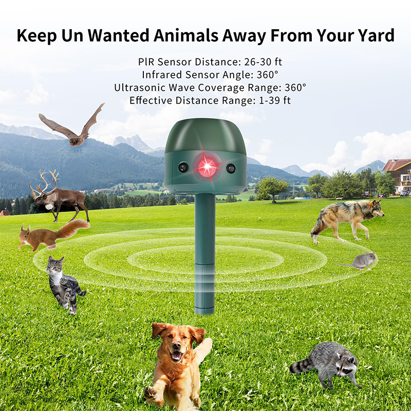 Ultrasonic Solar Animal Repeller
