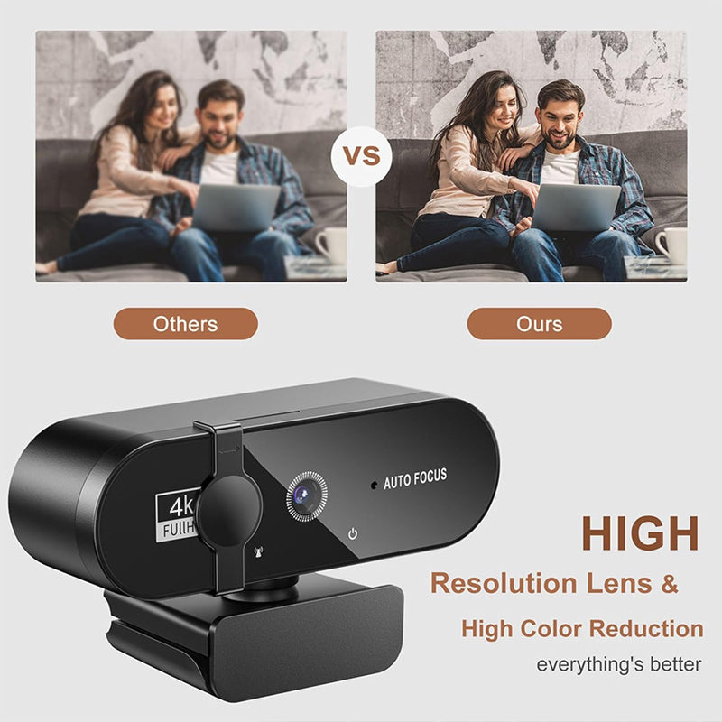 Ultra HD 4K Autofocus Webcam for Laptops