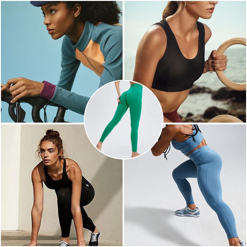 Sporty Women's Plain High Waist Ruched Sports Leggings