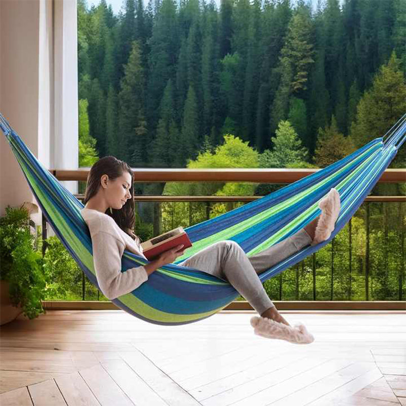 Outdoor Thick Canvas Hammock with Ropes