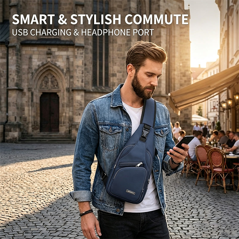 Men's Waterproof Oxford Sling Chest Bag