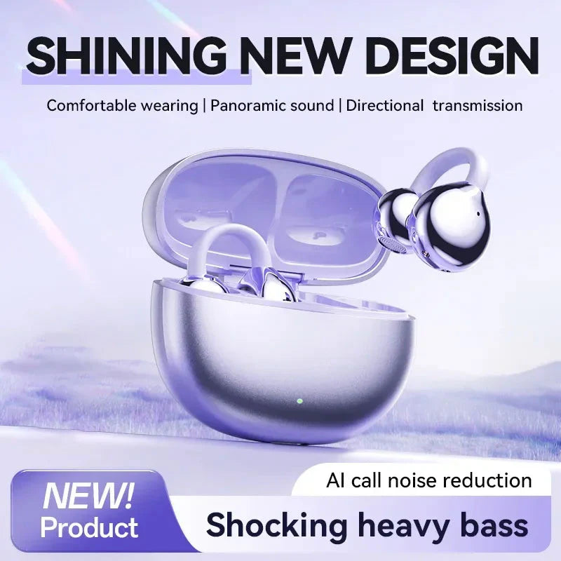 AI Translation Open Ear Clip Bluetooth Headphone