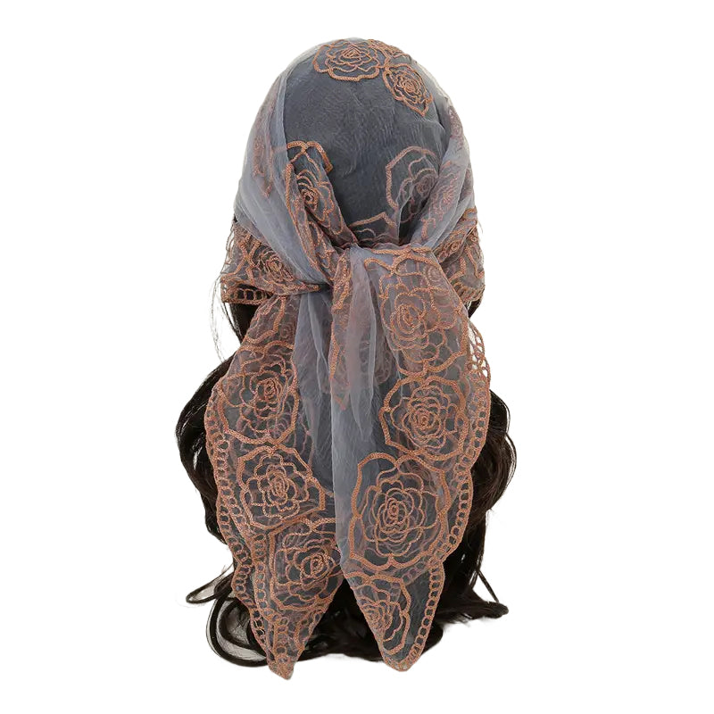 Spring Floral Mesh Scallop Design Bandana