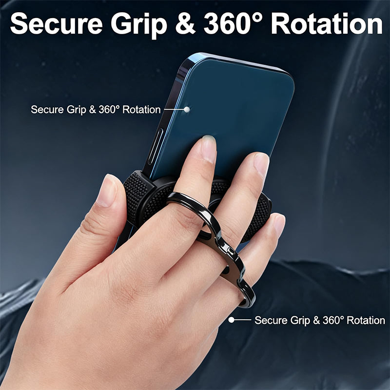 360° Rotatable Dual-Ring Three-Finger Phone Holder