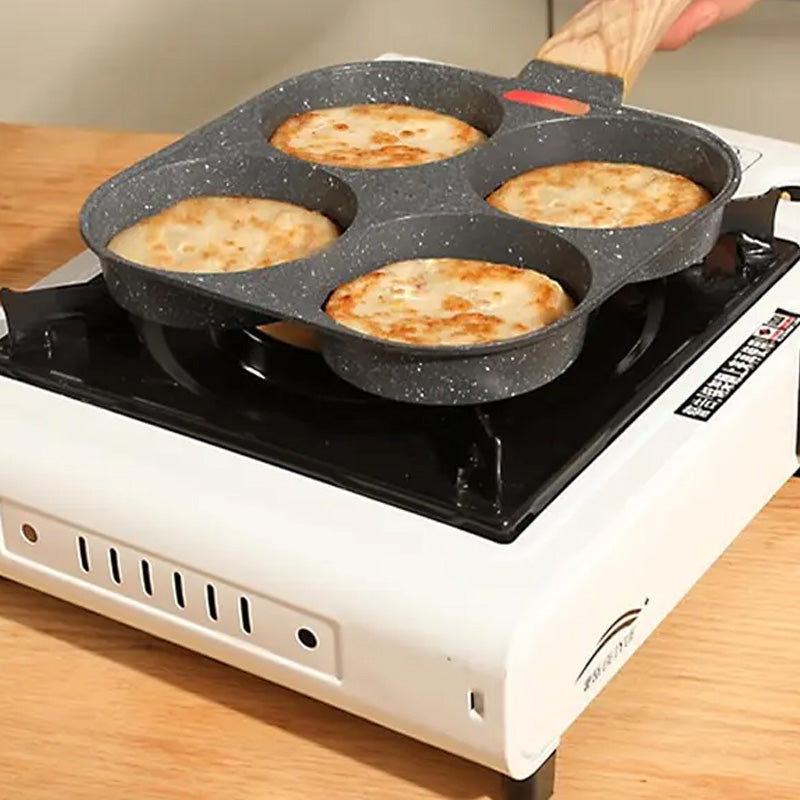 4-Hole Non-Stick Egg Frying Pan with Handle