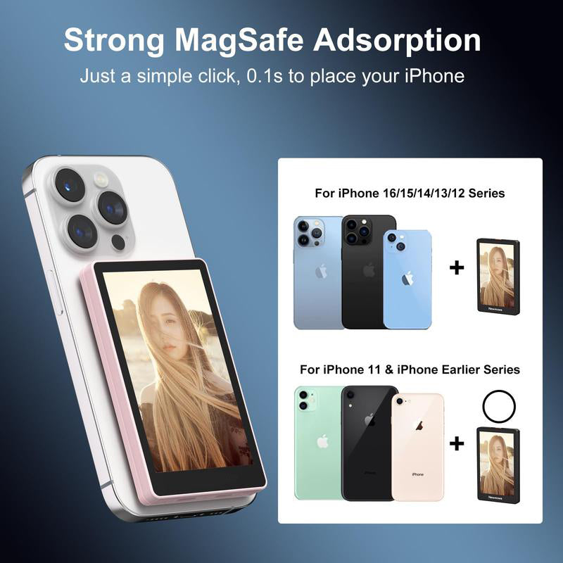 Magnetic Selfie Screen with 4K Recording – Portable Display for Content Creators