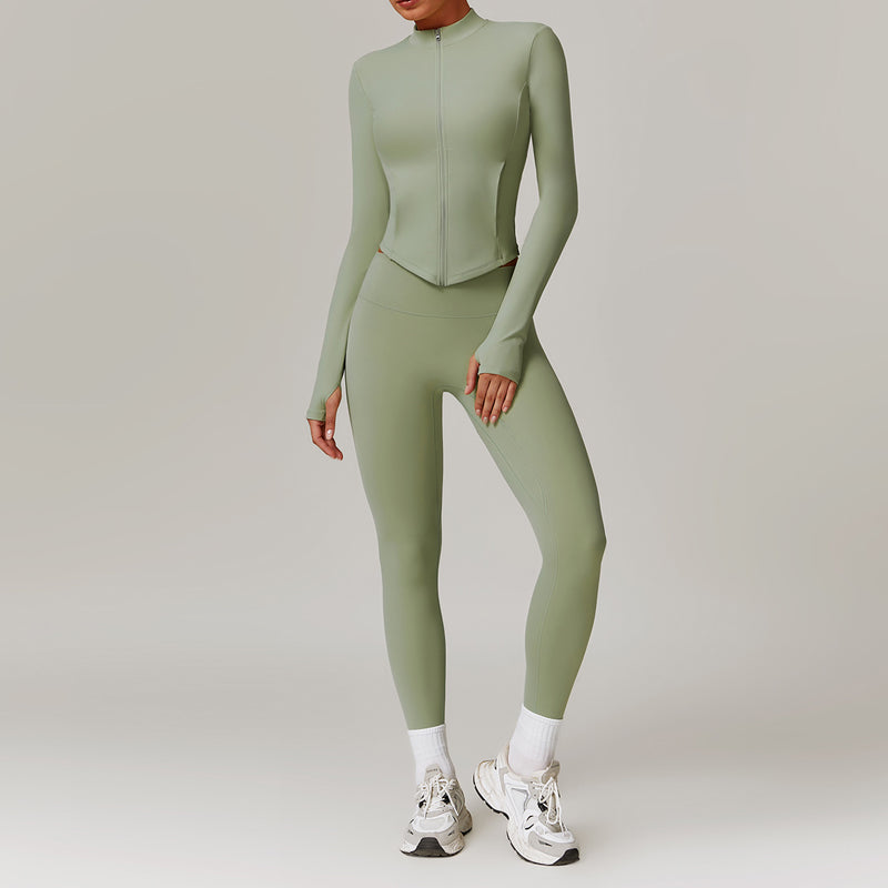 Women's Zip-Up Jacket & High-Waist Leggings Set